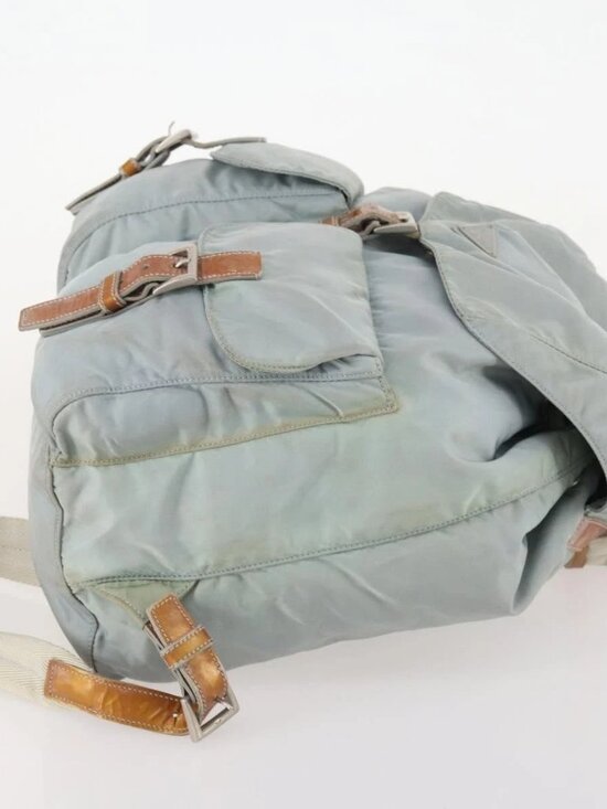 PRADA Backpack Nylon Light Blue Silver Auth bs34101 main image 14